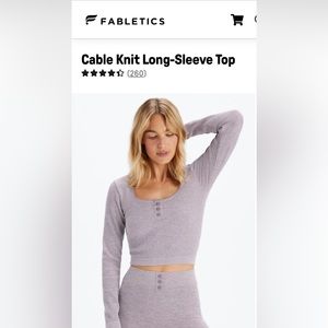NWT Fabletics Cable Knit Crop Top in faded plum heather
